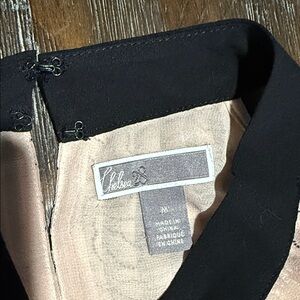 Chelsea & Violet Black Collar Dress Top with Beige Lining